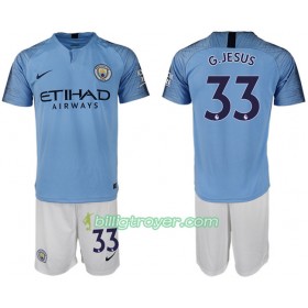 Billige Fotballdrakter Manchester City G.JESUS 33 Barn Hjemmedraktsett 2018/19 Kortermet